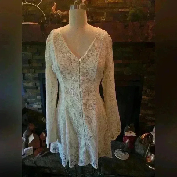 American Rag Dresses & Skirts - Lace button up cover up dress